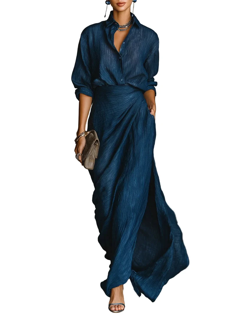 Dames Shirt en Lange Rok Set Stijlvol