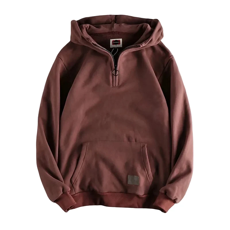 Heren Hoodie Casual met Lange Mouwen en Halve Rits