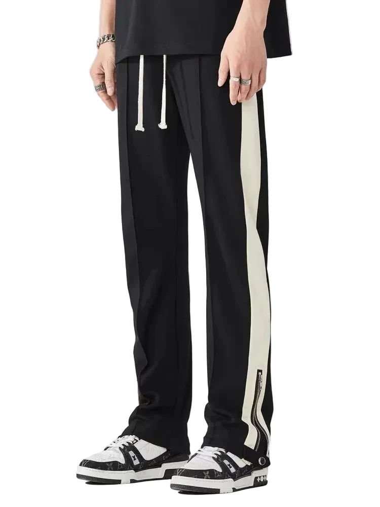 Heren Broek Casual met Contrasterende Accenten
