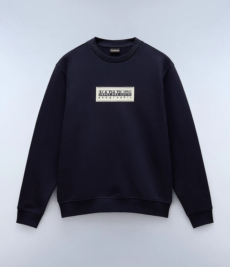 Napapijri Heren sweatshirt met boxlogo - Marineblauw