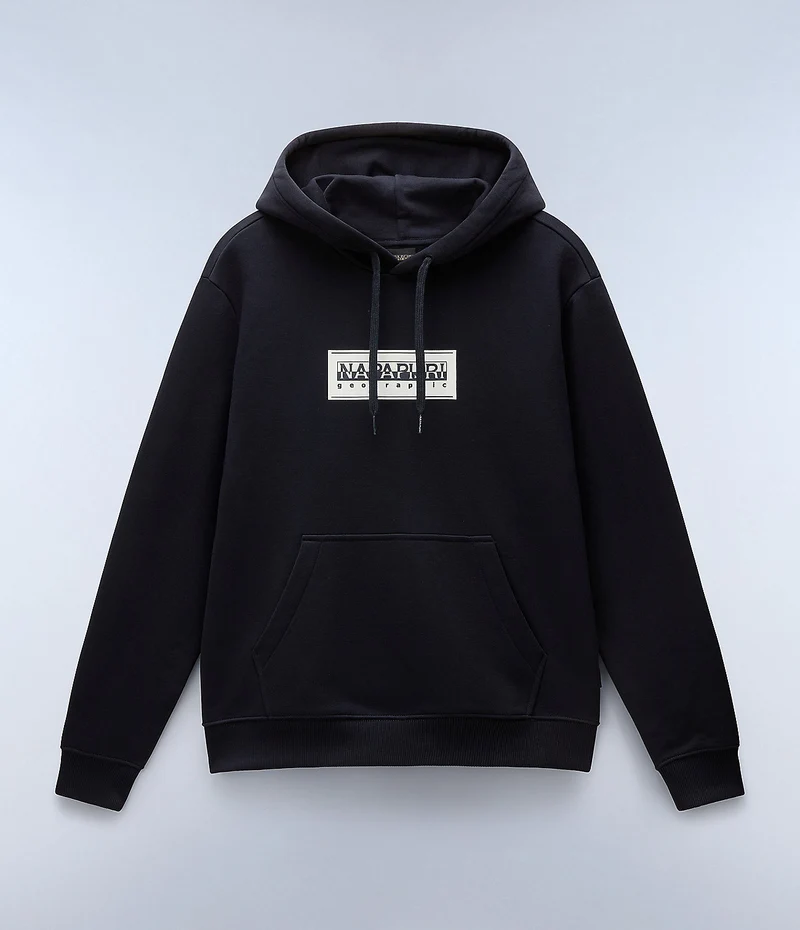 Napapijri Hoodie met boxlogo voor heren - Zwart