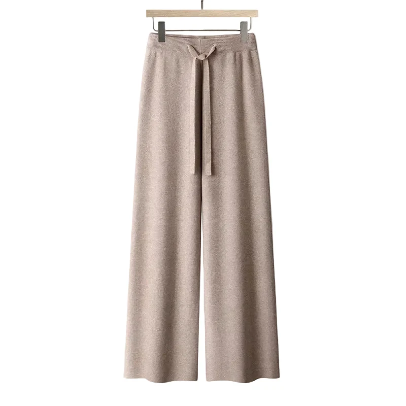 Dames Gebreide Broek met Wijde Pijpen