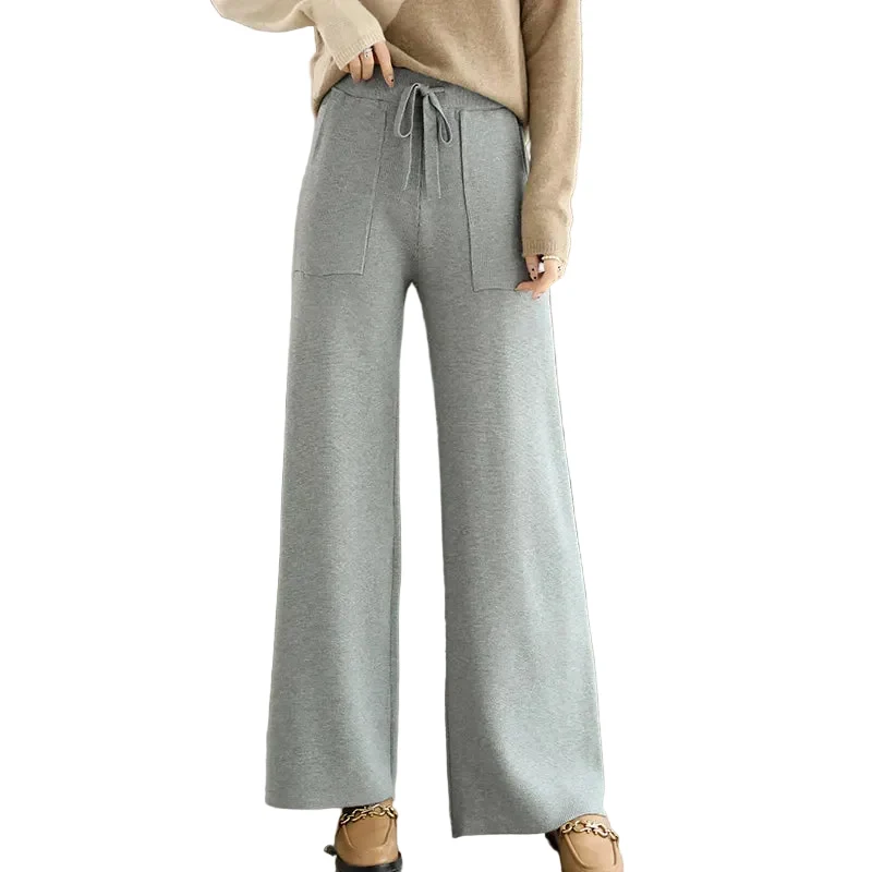 Dames Hoog Getailleerde Broek Met Wijde Pijpen
