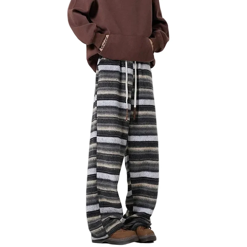 Dames Broek Casual Met Verstelbaar Trekkoord en Gestreept Patroon