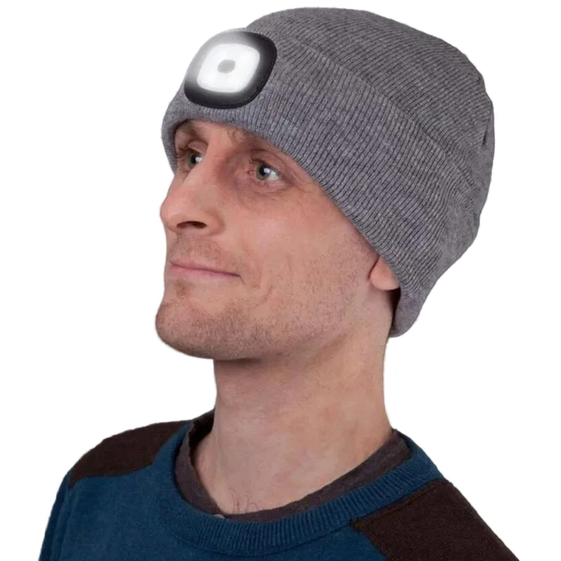 Unisex Beanie met Afneembare LED-koplamp