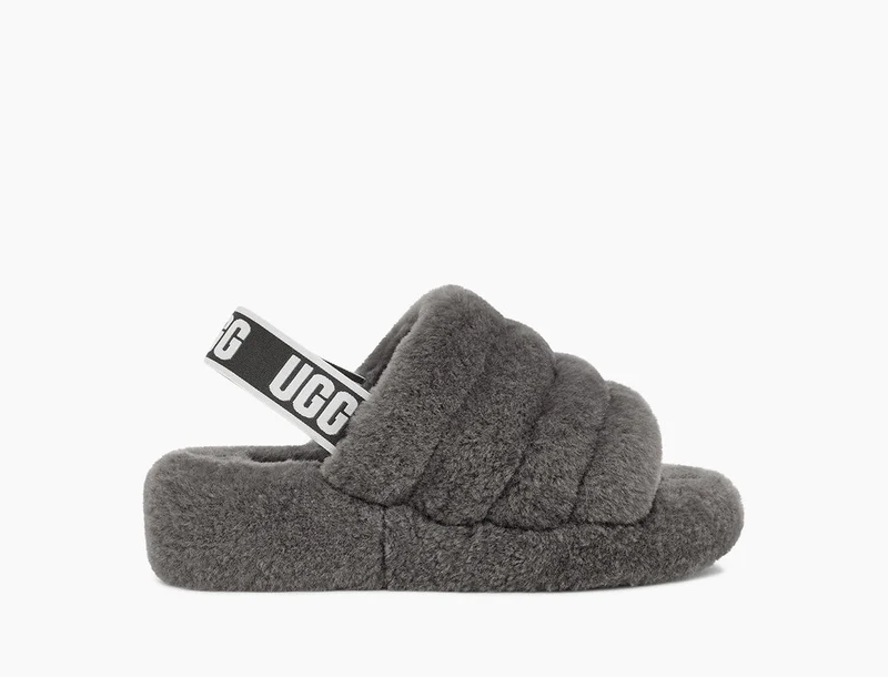 UGG Dames Fluff Yeah Slide - Houtskool