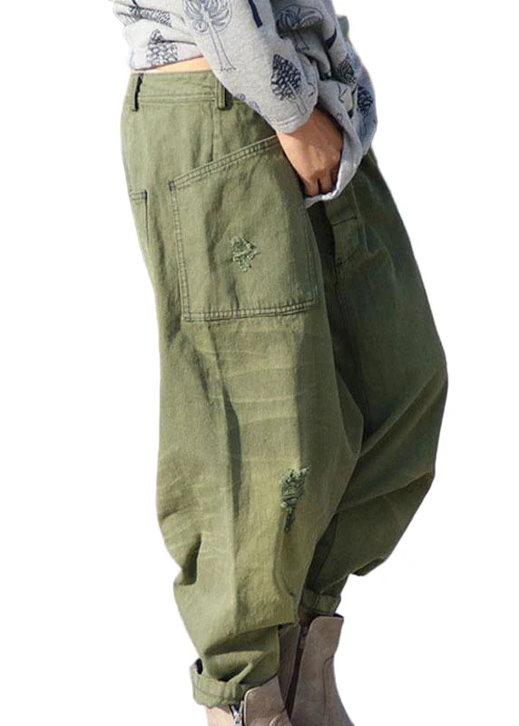 Dames Harem Broek met Zakken en Gaten