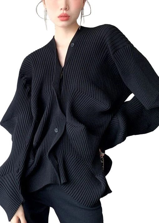 Dames V-hals Sweater met Asymmetrisch Ontwerp