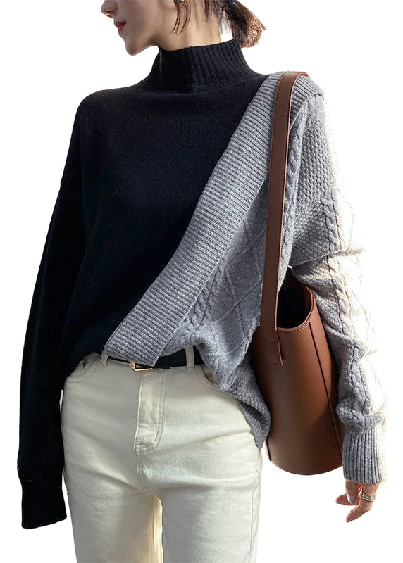 Dames Casual Trui met Patchwork Design