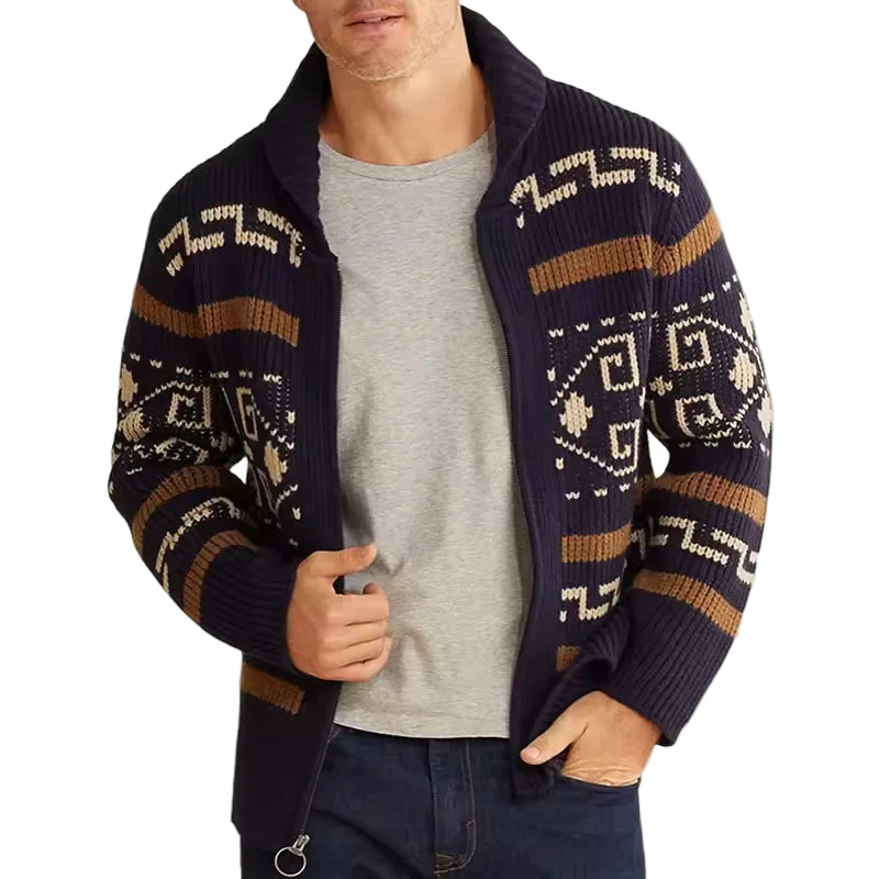 Heren Vest Gebreid Met Ritssluiting