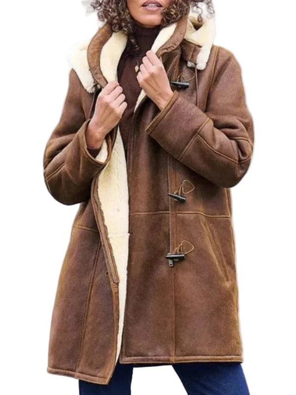 Damesjack Lange Casual Stijl met Capuchon