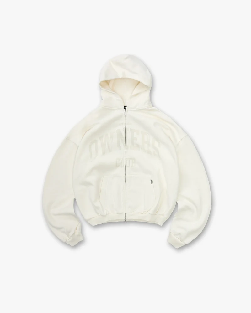 Represent Owners Club Zip Through Hoodie - Chalk