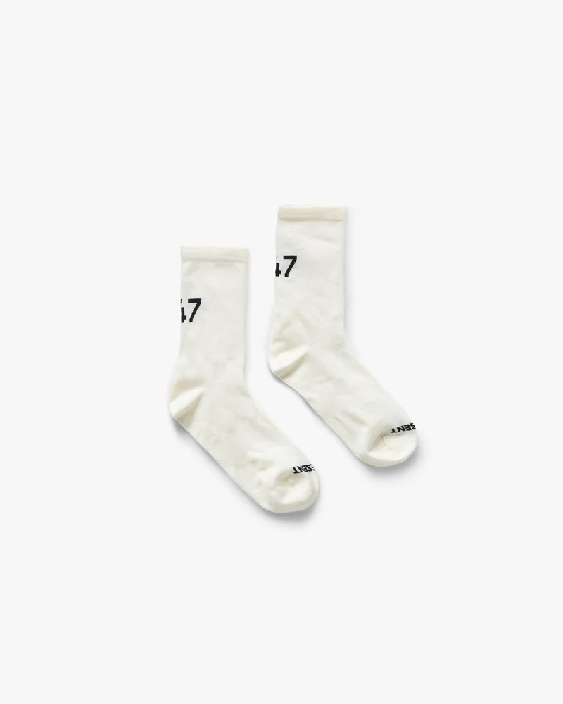 247 Numbers Socks - Flat White