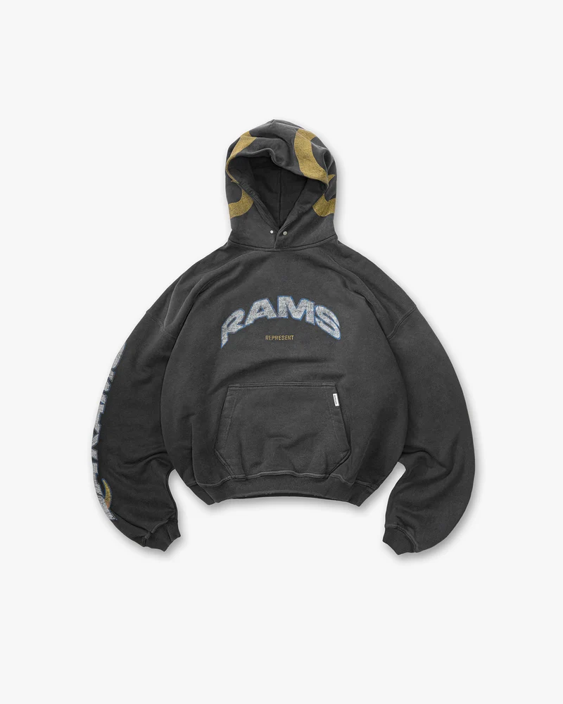 Los Angeles Rams x Represent Hoodie - Stained Black