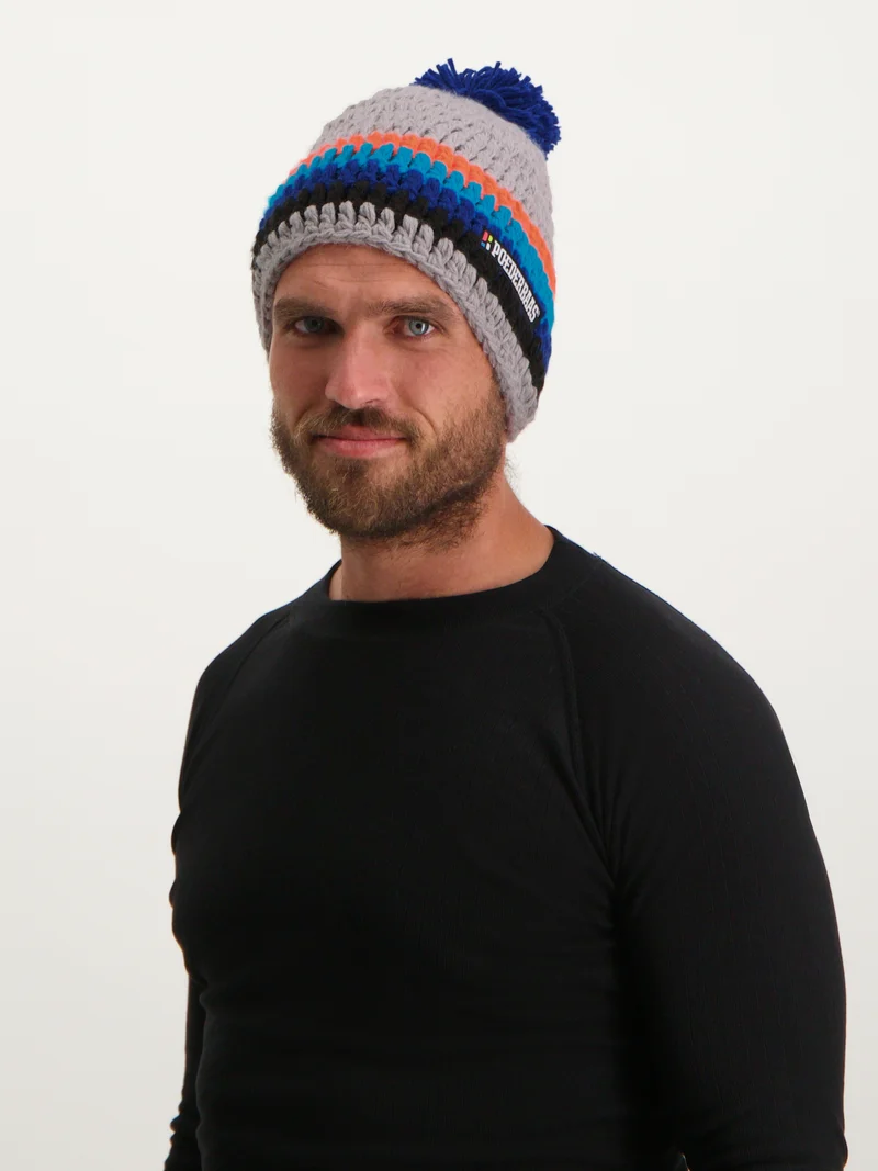 Classic Colorful Beanie | Grey Blue Orange