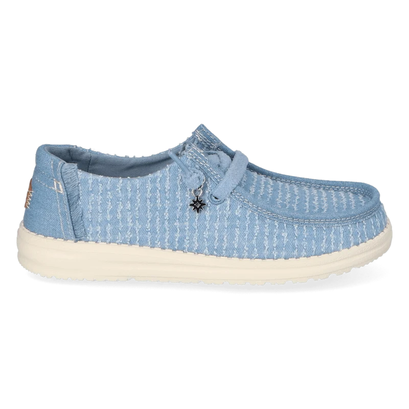Wendy Frayed Canvas Dames Instappers Faded Denim
