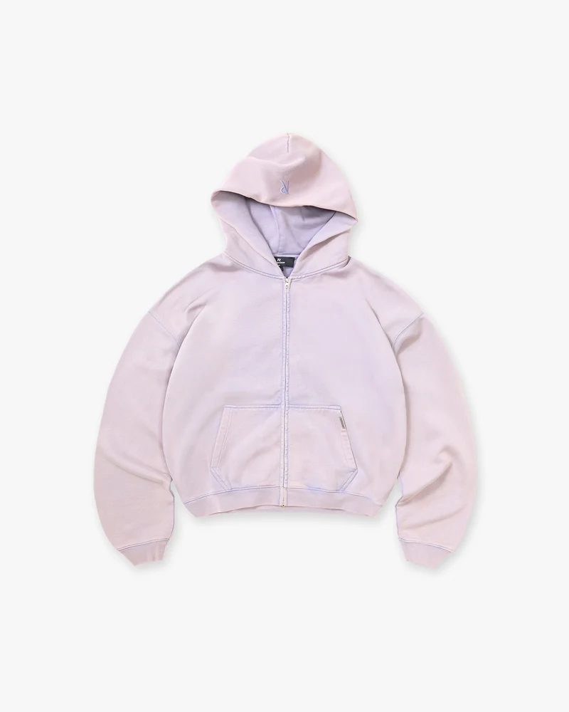 Initial Boxy Zip Through Hoodie - Mist