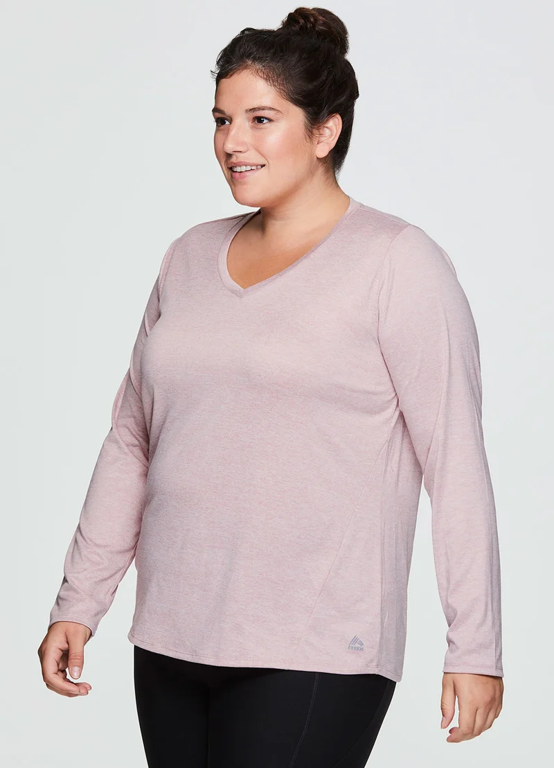 Plus Stratus Long Sleeve V-Neck Workout Tee