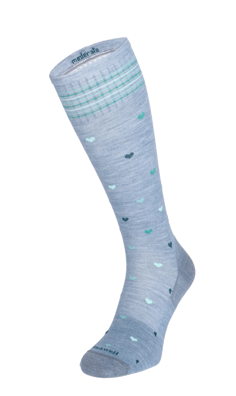 Full Heart Dames Compressiekousen Klasse 1 Bluestone