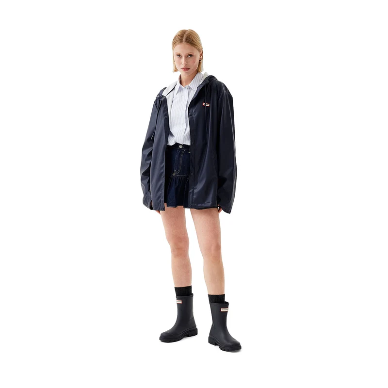 Izzy PU Hooded Jacket Night Sky