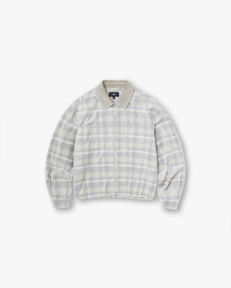 Cord Zip Flannel Shirt - Mineral
