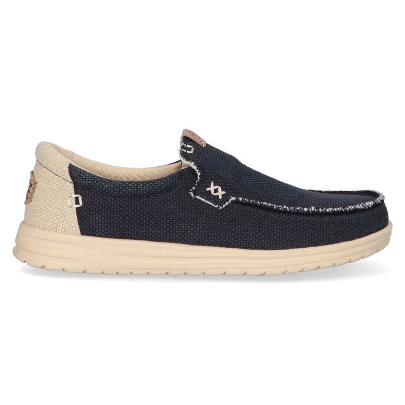 Mikka Braided Heren Instappers Black/Boulder Tan
