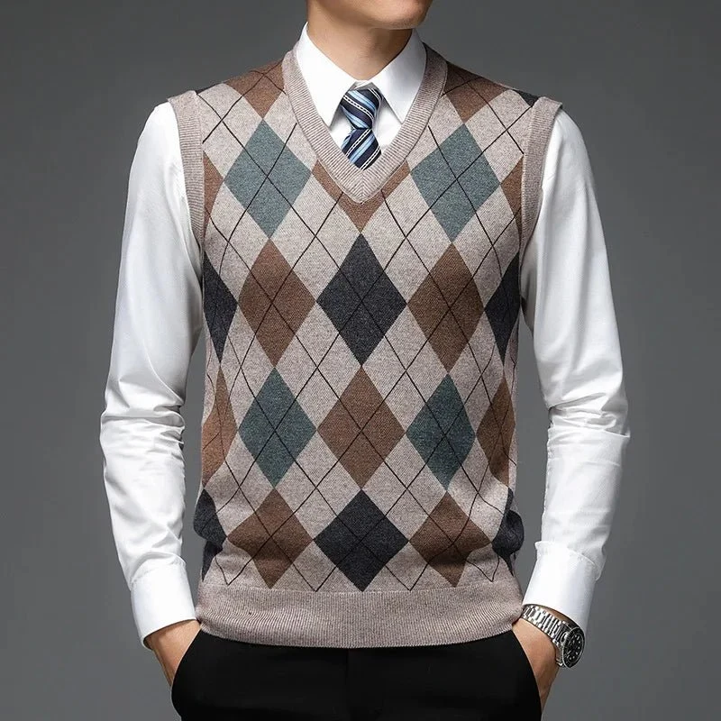 Férfi Argyle mellényes pulóver - Emeld őszi stílusodat kényelemmel és eleganciával