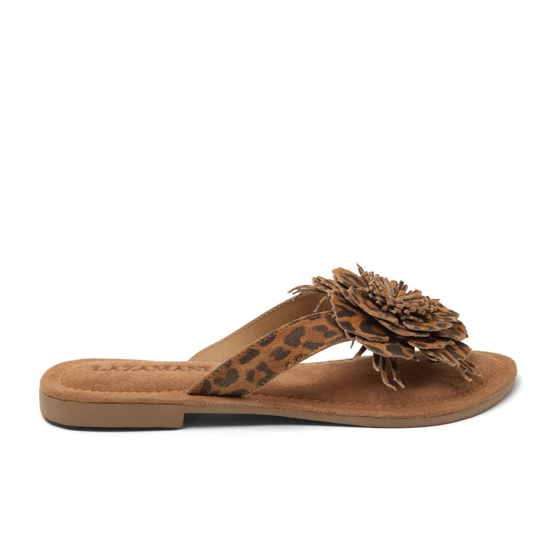 Nomi Dames Teenslippers Suede Leopard