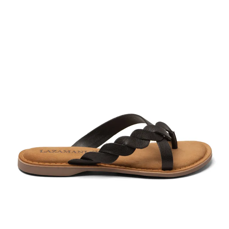 Avi Dames Teenslippers Leer Black