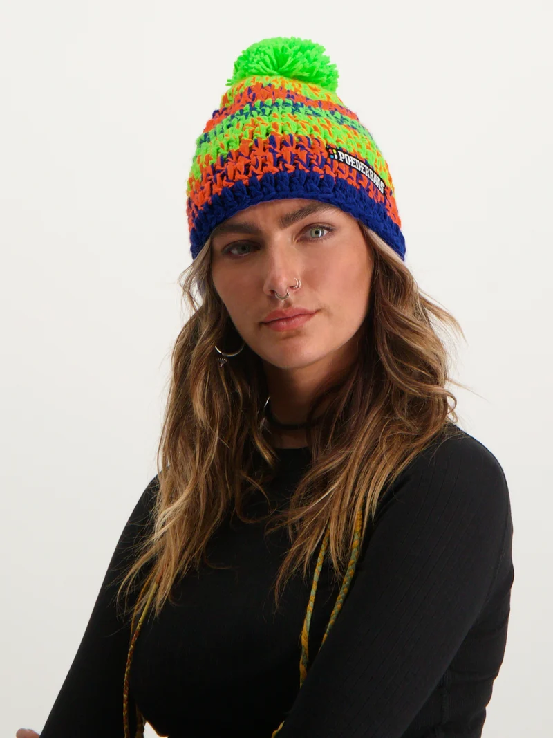 Classic Colorful Beanie | Orange Green Blue