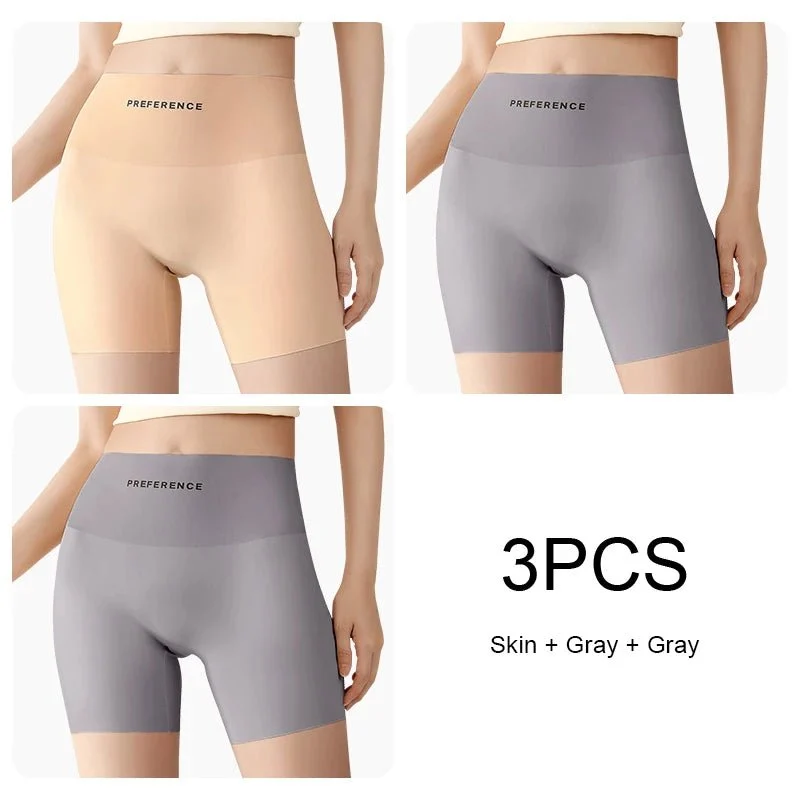 Plus Size Varratmentes Biztonsági Rövidnadrágok Női - 3 db Plus Size Varratmentes Biztonsági Rövidnadrág