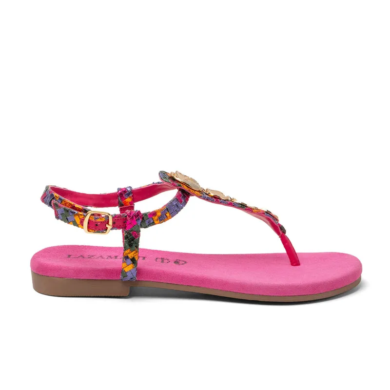 Lynn Dames Sandalen Leer Fuxia