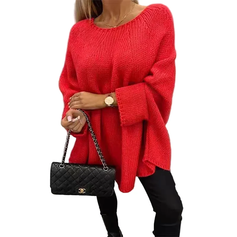 Dames Oversized Cape Sweater Met Vleermuismouwen