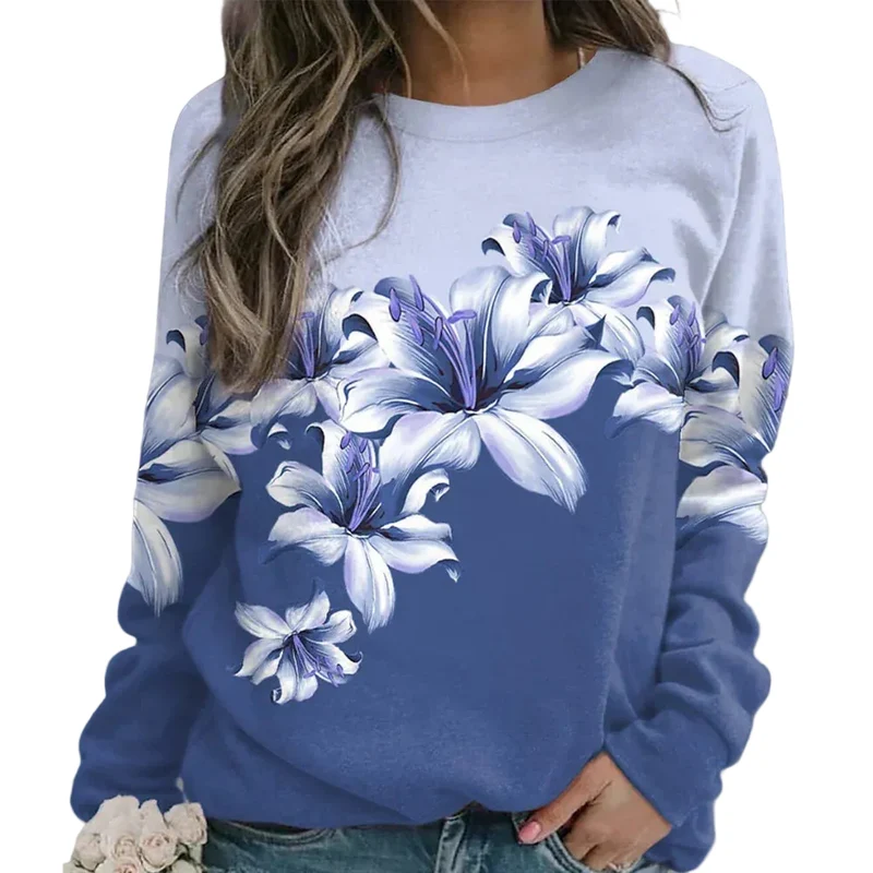 Dames Sweatshirt Bloemenprint Casual