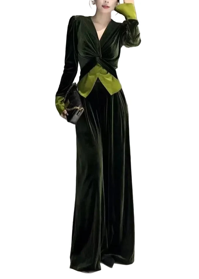 Dames Tweedelige Set V-hals Stijl