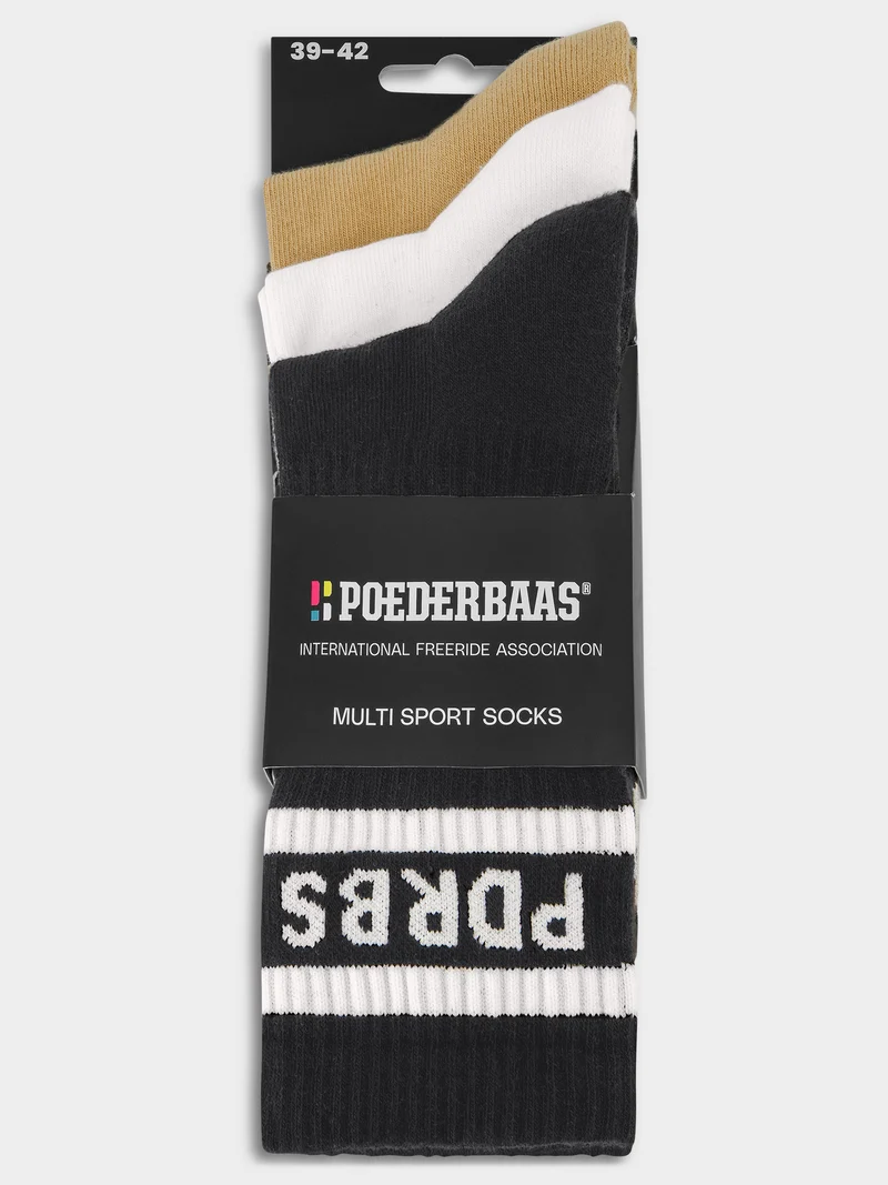 Multi Sport Socks 3-pack | Black Multi