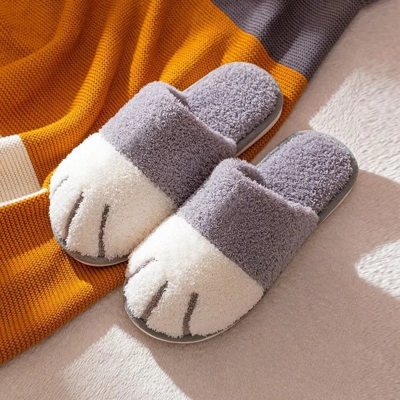 Kényelmes macskamancs papucsok - Comwarm téli plüss designer szőrme házicipők hálószobába és beltéri használatra