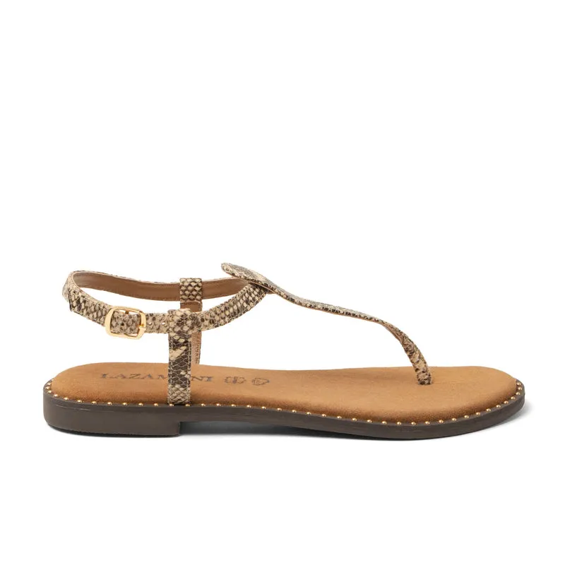 Ayla Dames Sandalen Leer Beige