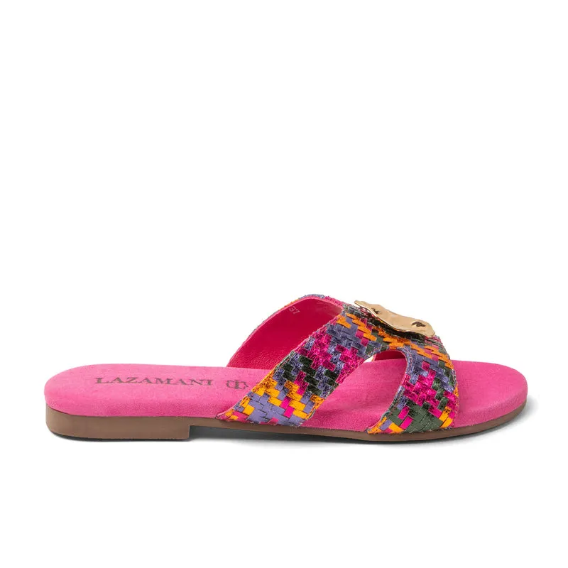 Hailey Dames Slippers Leer Fuxia