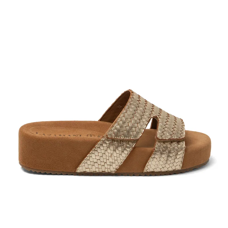 Mille Dames Slippers Leer Gold