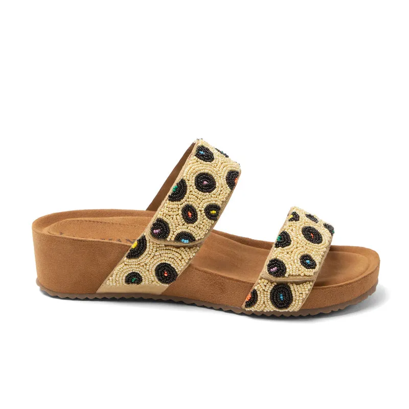 Ellie Dames Slippers Leer Beige