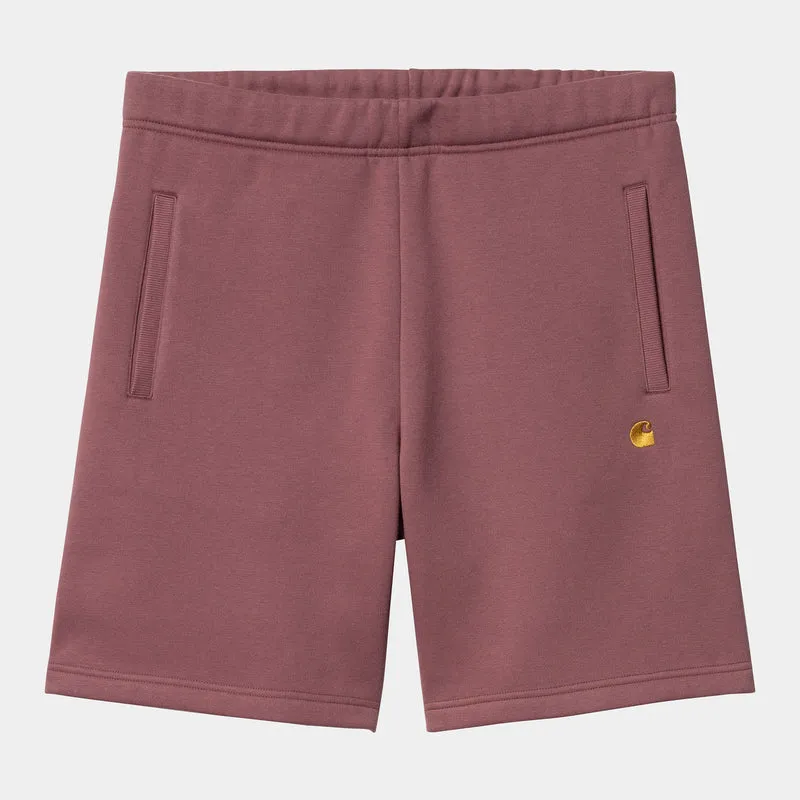 Carhartt WIP Heren Chase Sweat Shorts - Dusty Fuchsia