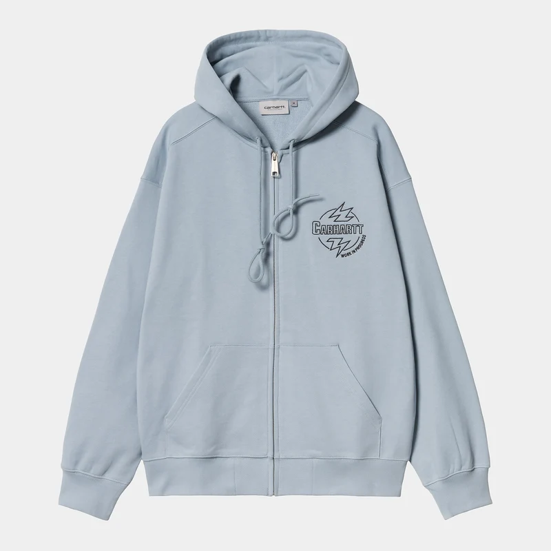 Carhartt WIP Heren Ablaze Zip Front Jack Hoodie - Misty Sky