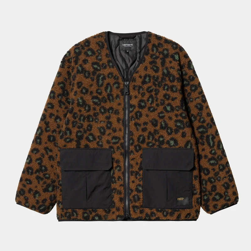 Carhartt WIP Heren Devin Camo Leo Jacquard Liner - Tamarinde / Zwart