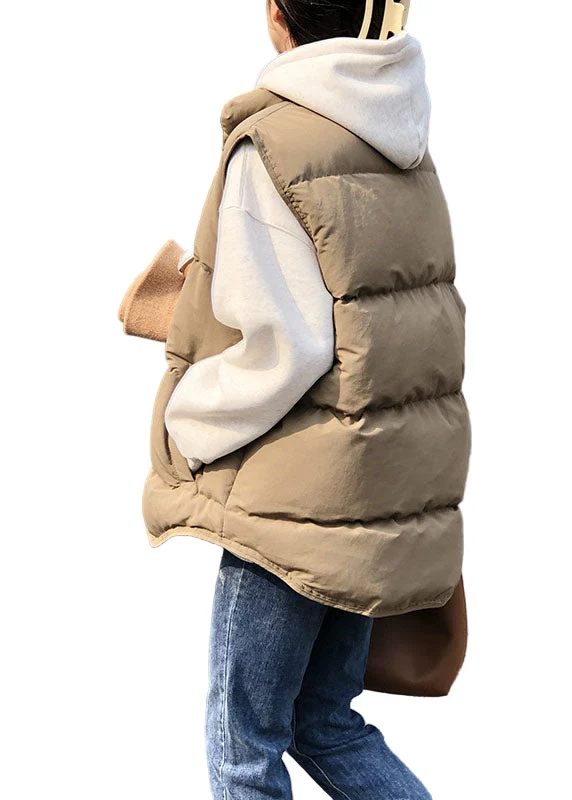 Dames Casual Puffer Vest met Staande Kraag