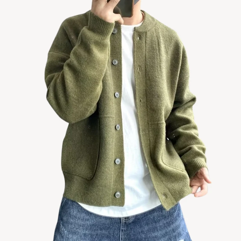 Heren Cardigan Gebreid Wol Met Knoopsluiting Casual Style