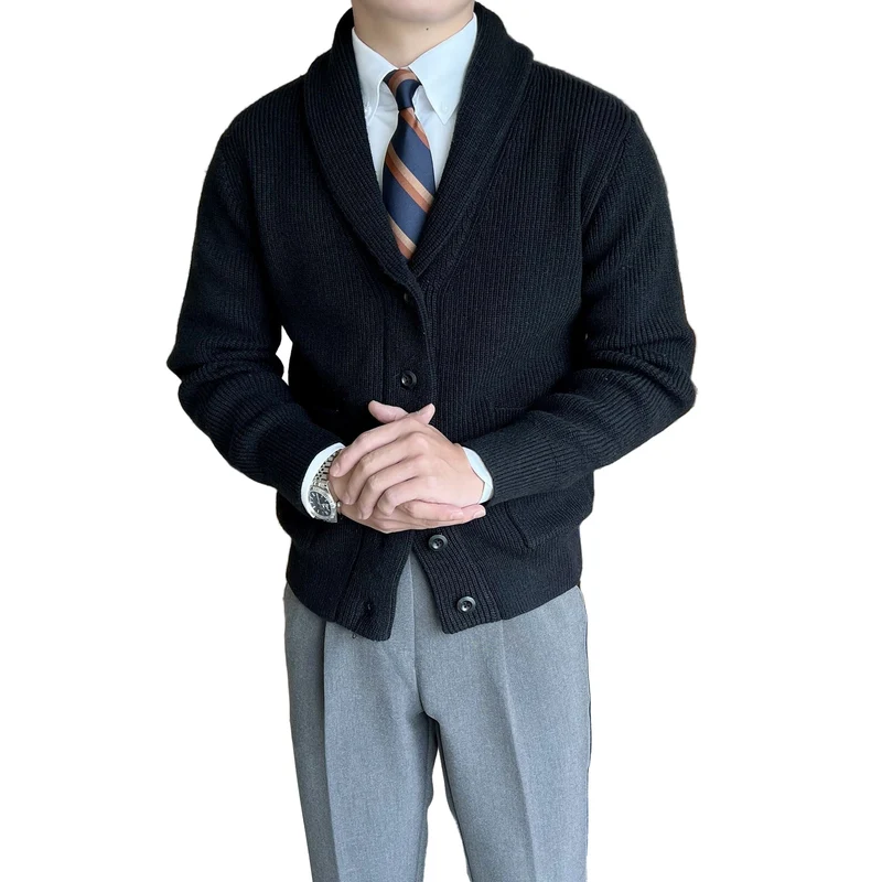Heren Cardigan met Sjaalkraag en Ribbeltricot voor Casual en Dressy Gelegenheden