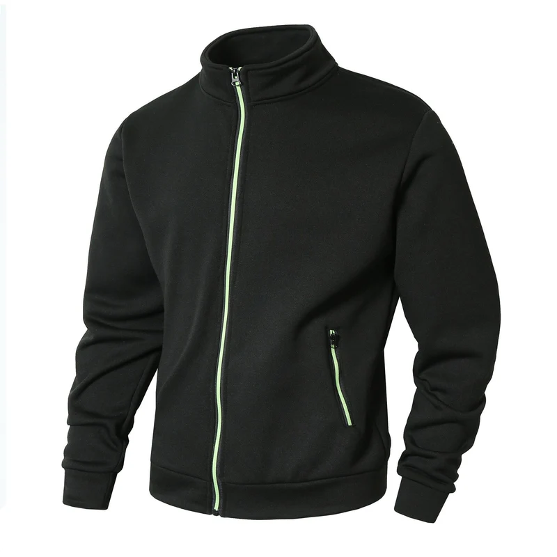 Heren Winterjas Fleece Gevoerd met Staande Kraag en Ritszakken