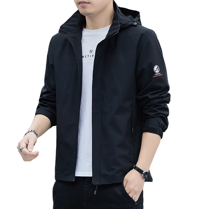 Heren Windbreaker Jas Regular Fit Met Afneembare Capuchon