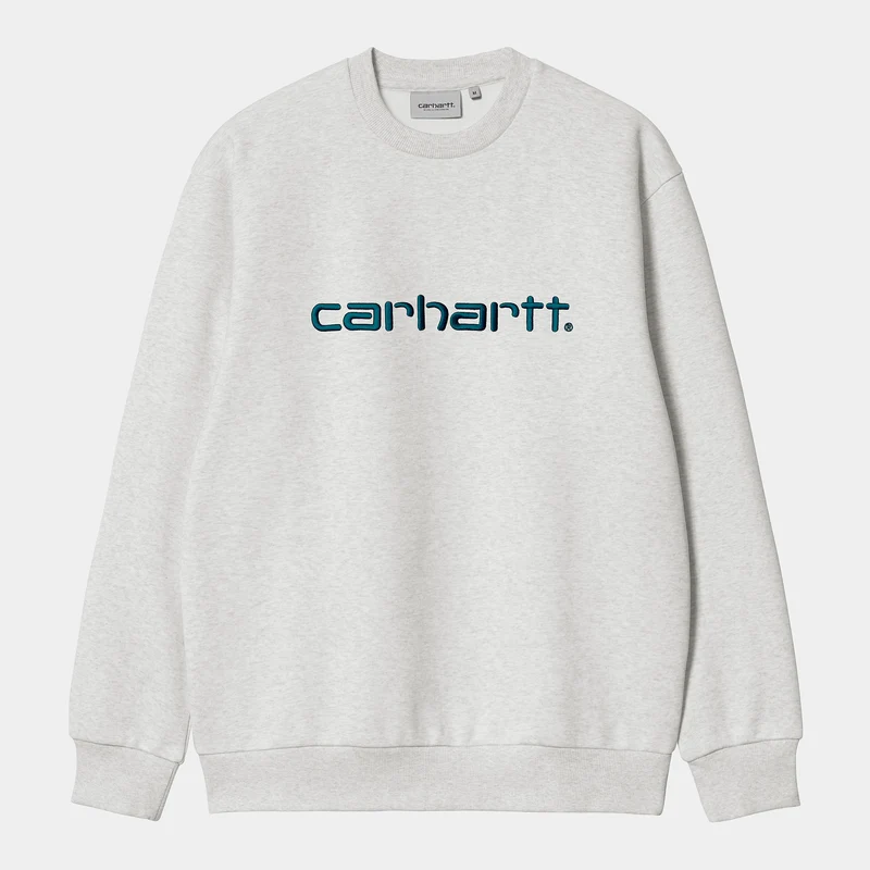 Carhartt WIP HEREN Carhartt WIP Sweattop - Ash Heather / Duck Blue
